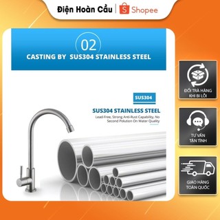 Vòi rửa bát, rửa chén lạnh gắn chậu inox 304 cao cấp SUS304, vòi rửa chén bát 1 đường nước