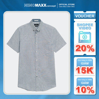 N&m áo sơ mi nam tay ngắn chấm bi slim fit 1803112