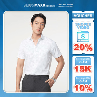 N&m áo sơ mi trắng nam vải bamboo in form slim fit 2101045