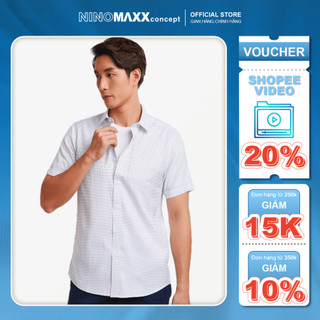 N&m áo sơ mi nam tay ngắn chấm bi sim fit 2101056