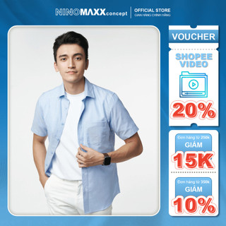 Ninomaxx Áo Sơ Mi Nam chất liệu cotton form Slim tay ngắn Fit 2105022