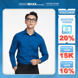Ninomaxx áo sơ mi nam tay dài slim fit 2001001