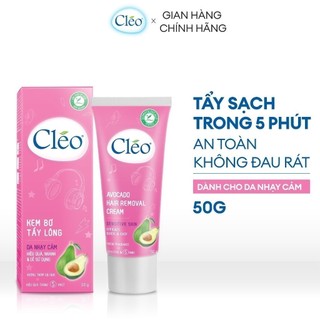 Kem Tẩy Lông Cho Da Nhạy Cảm Cleo Avocado Hair Removal Cream Sensitive Skin 50g