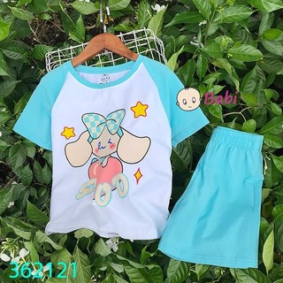 Bộ Bé Gái Tay Rap Lăng Hình Hoạt Hình Cinamoroll Dễ Thương M2 (26kg - 57kg) - BỘ BÉ GÁI SIZE ĐẠI IN HÌNH CINAMOROLL