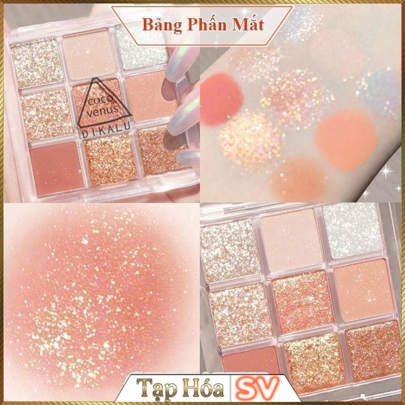 (Mua 5+ giá 9k) Bảng phấn mắt nhũ 9 màu Dikalu Baby BB1