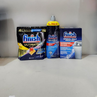 Combo Viên Finish quantum ultimate 25 viên + Muối Finish 1.2kg + Nước làm bóng bát Finish 800ml