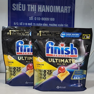 Viên rửa bát finish Quantum Ultimate 25 viên hương chanh, viên finish quantum ultimate 50 viên