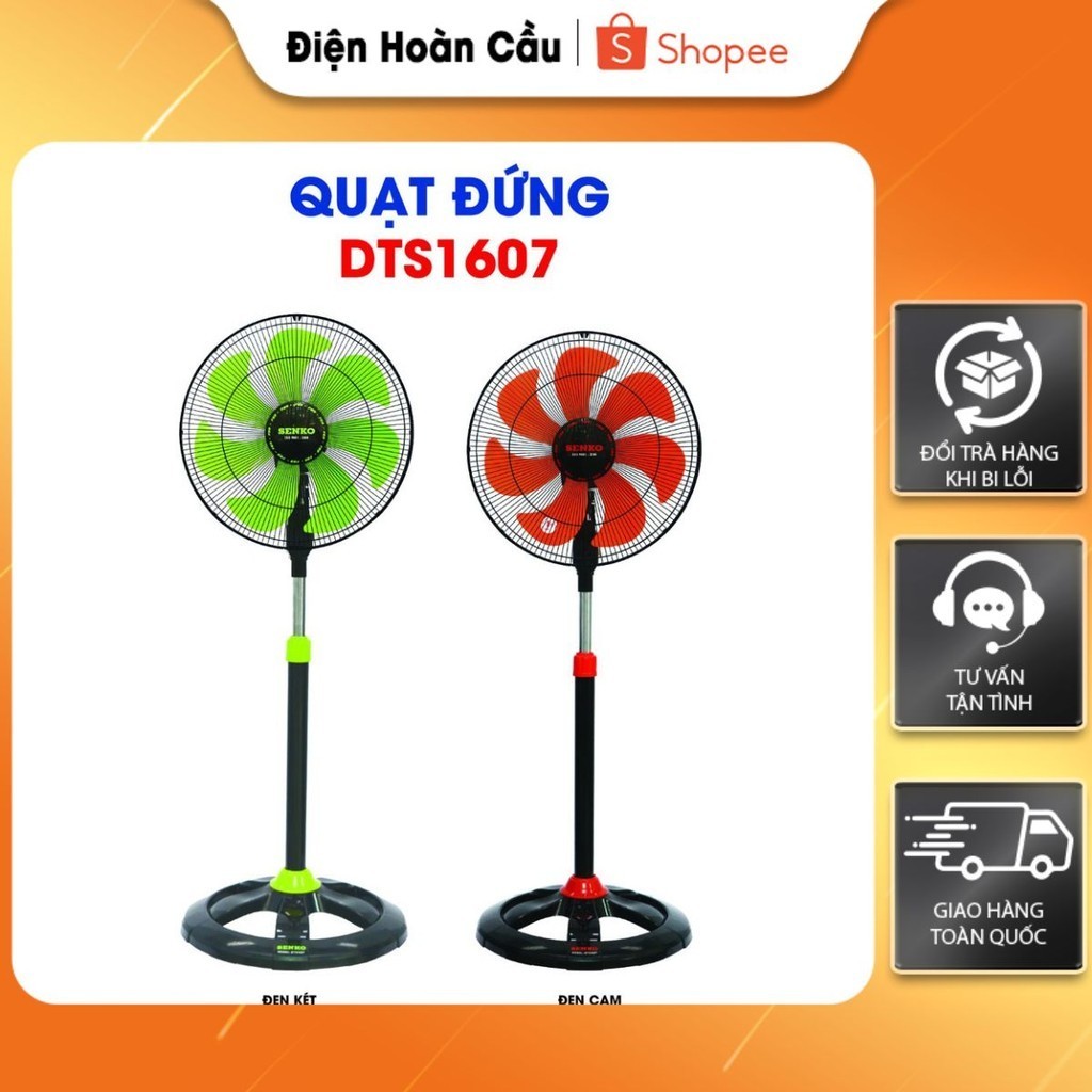 Quạt đứng Senko DTS1607 Đen cam