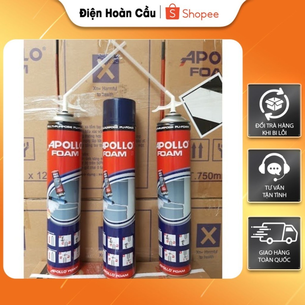 Keo Bọt Nở PU Foam [Apollo][trám bít khe nứt] [750ml]