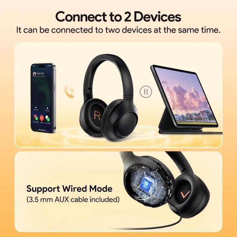 Tai Nghe Chụp Tai Không Dây QCY H3 (Bluetooth v5.4, 60H, ANC) | BigBuy360 - bigbuy360.vn
