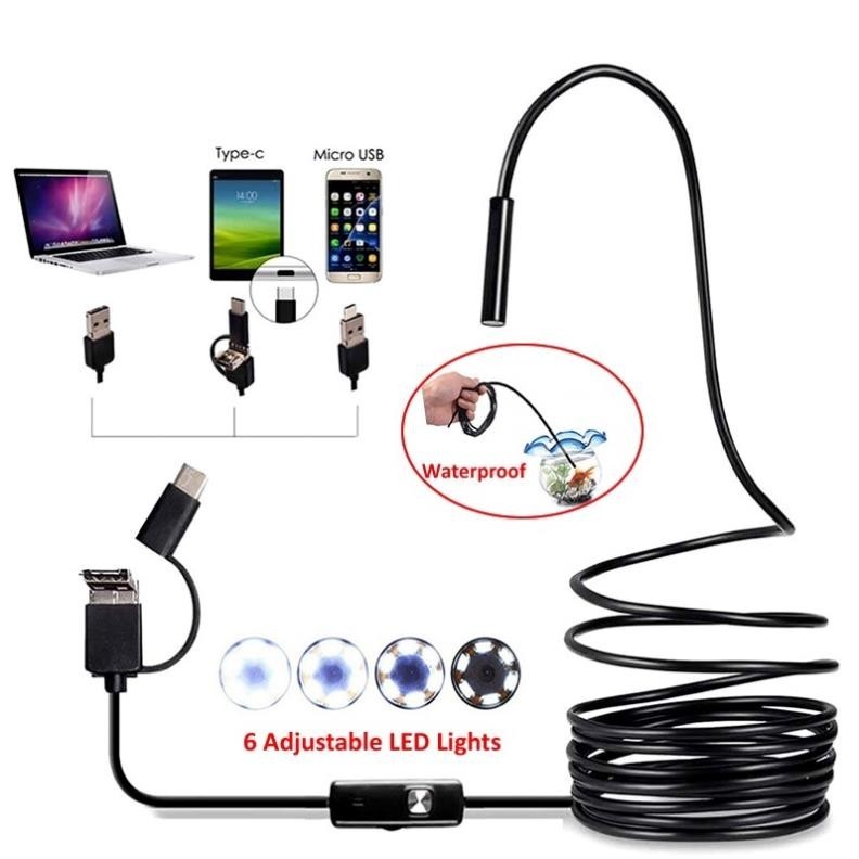 Camera nội soi chống nước công nghiệp HD 3 trong 1 Thích hợp cho máy tính bảng và điện thoại di động