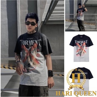 Áo phông Loang Mikenco Torment chất cotton mềm mịn HARIQUEEN - Áo thun tay lỡ nam nữ unisex freesize form rộng 65kg
