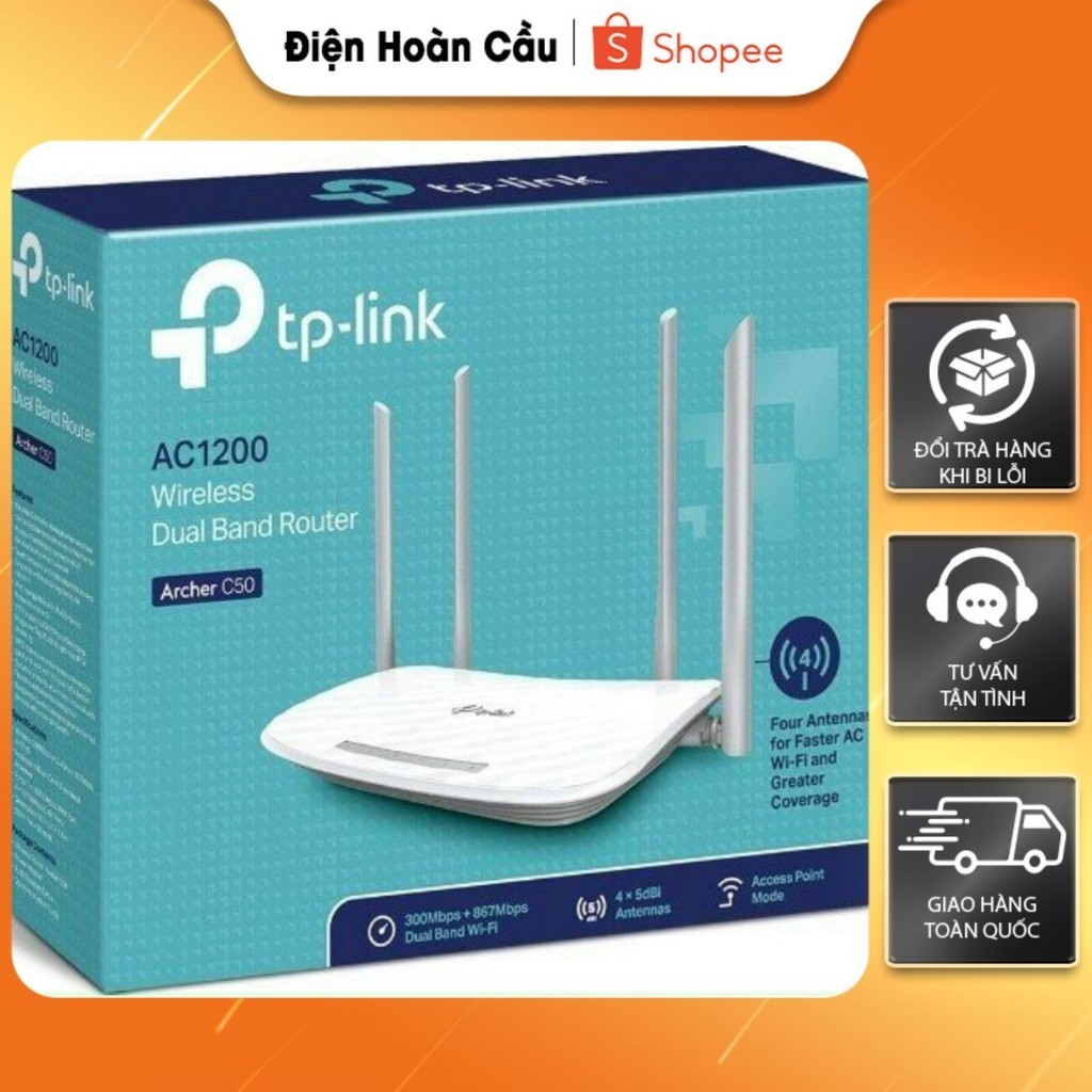Bộ Phát Wifi 4 Râu TP-Link Archer C50