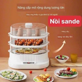 Nồi Hấp Điện Cách Thuỷ Chính Hãng 3 Tầng 10L Hâm Nóng Đồ Ăn Siêu Nhanh tiện lợi GIA DỤNG NINA