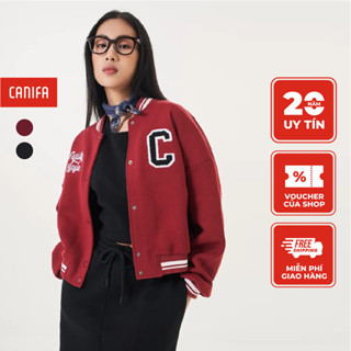 Áo khoác nữ CANIFA chất nỉ nữ dáng bomber ngắn 6OT23W016