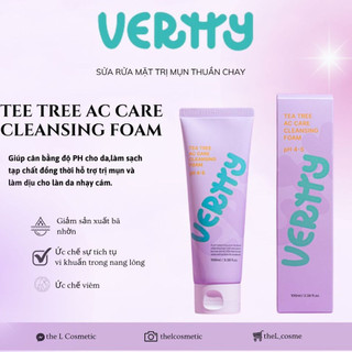 Sữa rửa mặt tạo bọt giảm mụn thuần chay Vertty Tea Tree AC Care Cleansing Foam 100ml - The L Cosmetics