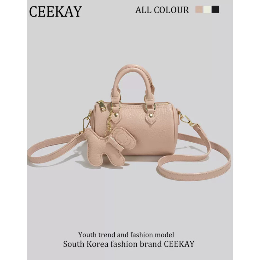 Túi Xách Nữ CEEKAY Chính Hãng Da Chần Kiểu Cốp - Túi Quai Da Kéo Móc Khóa Sang Chảnh Nữ Tính Hàng Quảng Châu Cao Cấp