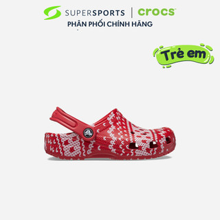Giày clog trẻ em crocs classic holiday sweater - 209221-90h