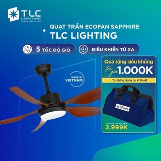  Quạt trần đèn 5 cánh ECOFAN Sapphire TLC LIGHTING 5 Cấp Độ Gió 3 Chế Độ Đèn LED Có Điều Khiển Từ Xa