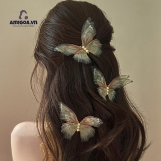 🌸🌸kẹp tóc hình bướm hai lớp đính ngọc trai lãng mạn cho nữ