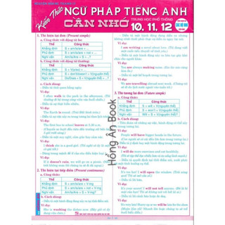 SÁCH - kiến thức ngữ pháp tiếng anh cần nhớ 10, 11, 12 (dùng chung cho các bộ sgk hiện hành) + HAB