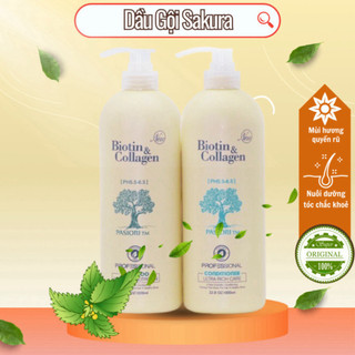 Cặp Dầu Gội Xả Biotin Collagen Trắng 800ML Giảm Rụng Tóc Phục Hồi Tóc Khô Xơ, Hư Tổn Làm Sạch Da Đầu Tình Trạng Tóc Bết