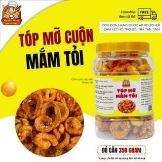 Tóp mỡ cuộn mắm tỏi hũ 350g giòn rụm tách dầu - tóp mỡ mắm tỏi đồ ăn vặt tóp mỡ hương vị độc quyền ada