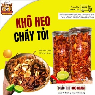 Khô heo cháy tỏi hũ 300g tẩm ướp đậm đà tròn vị - khô heo từ thịt heo săn chắc ada