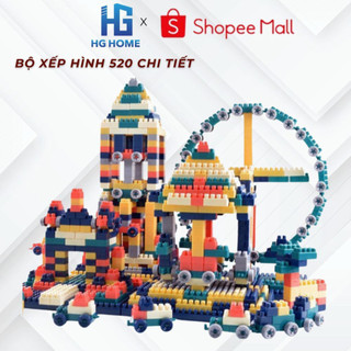 Bộ Đồ Chơi Xếp Hình 520 Chi Tiết Giúp Bé Phát Triển Trí Tuệ, Tăng Khả Năng Tư Duy Logic HGHOME