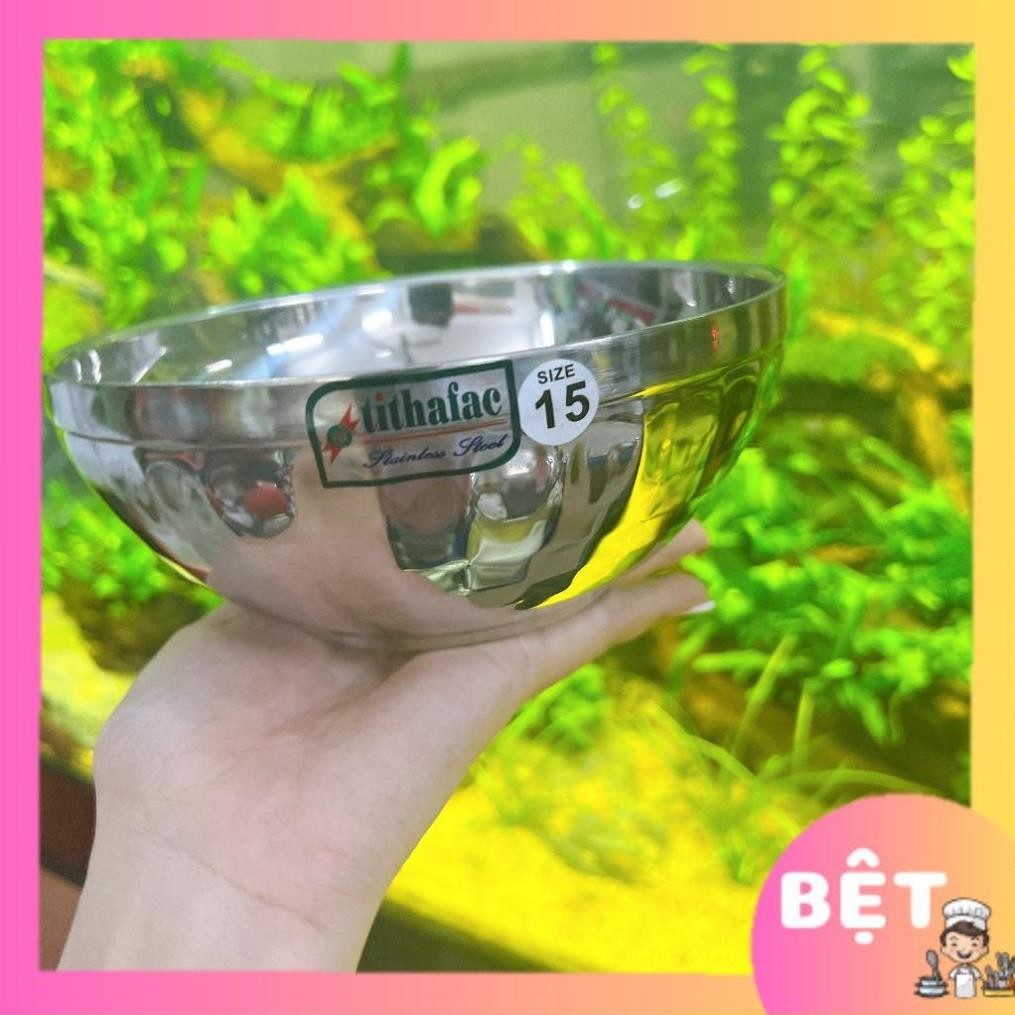 Tô Inox 2 Lớp Cách Nhiệt 304 TITHAFAC - Chén inox, Bát Inox chống nóng KIM CƯƠNG 304 TITHAFAC Cao Cấ