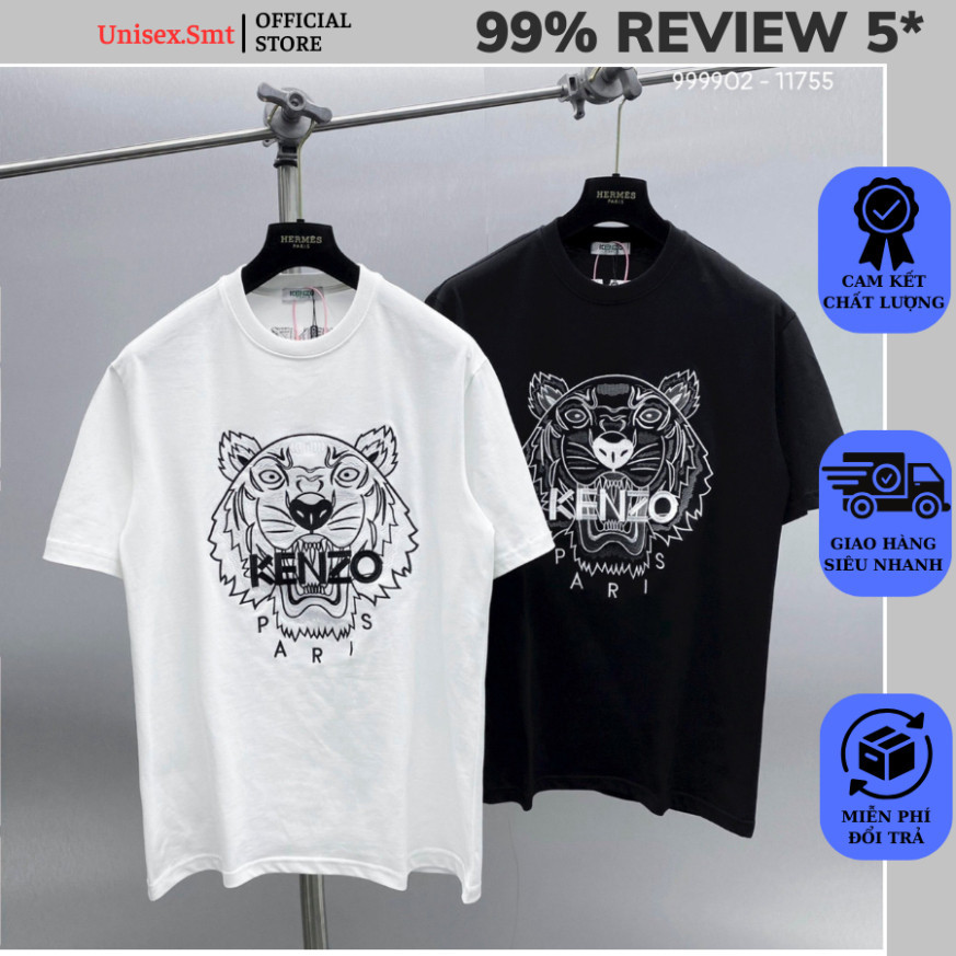 9 Áo Thun Nam Nữ KZ In Hình Mặt Hổ Vằn Thân Phối Chữ Sau Gáy Cao Cấp. Áo Phông Nam Nữ In Hình Hổ Log