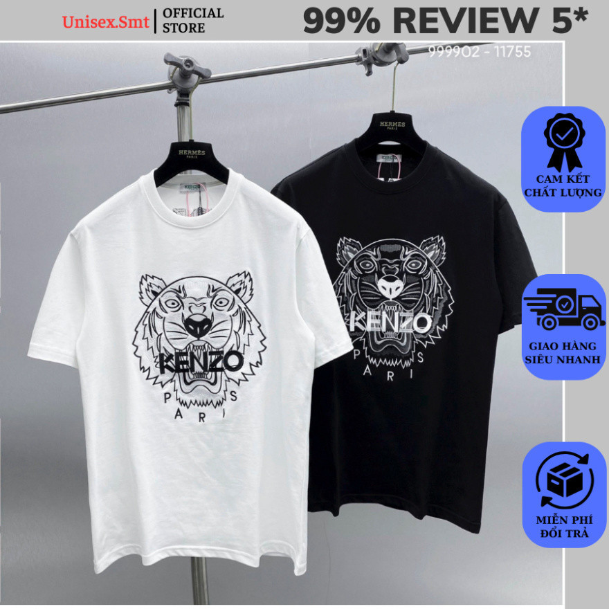 9 Áo Thun Nam Nữ KZ In Hình Mặt Hổ Vằn Thân Phối Chữ Sau Gáy Cao Cấp. Áo Phông Nam Nữ In Hình Hổ Log
