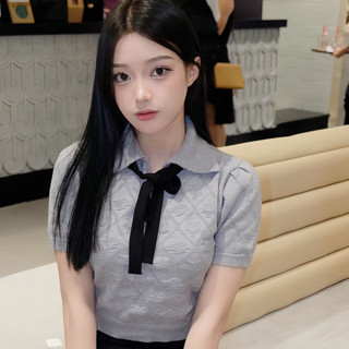 [HOT] Áo len bbe crop bề mặt len hoạ tiết quả trám chi tiết buộc nơ siêu xinh qcl1 22 aaa