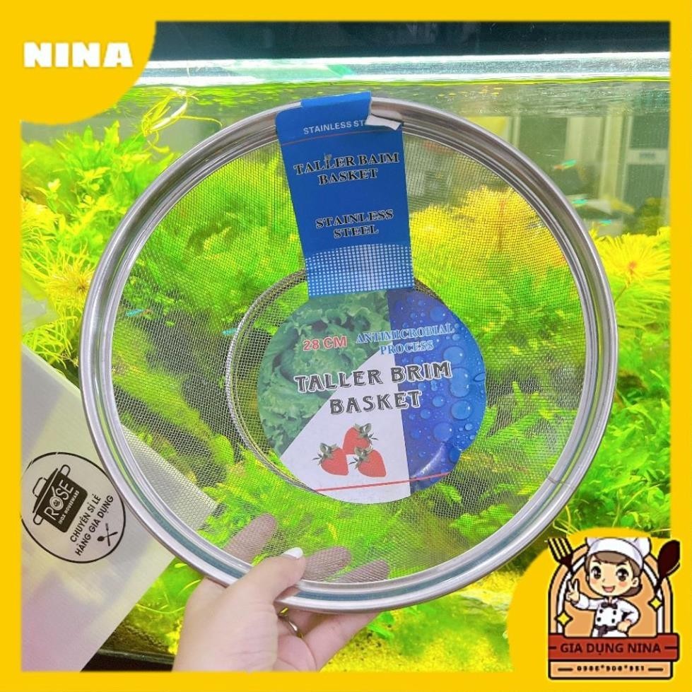 Rổ Lưới Vo Gạo Inox Ko Gỉ Cao Cấp tiện lợi - Rổ inox lổ nhỏ CHERRY tiện dụng