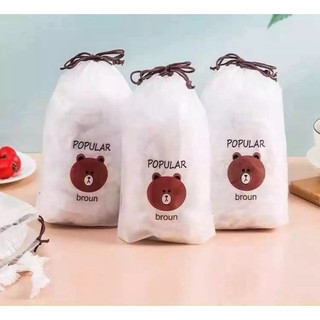 Set 100 màng bọc thực phẩm có túi đựng hình gấu , màng bọc bảo quản thức ăn