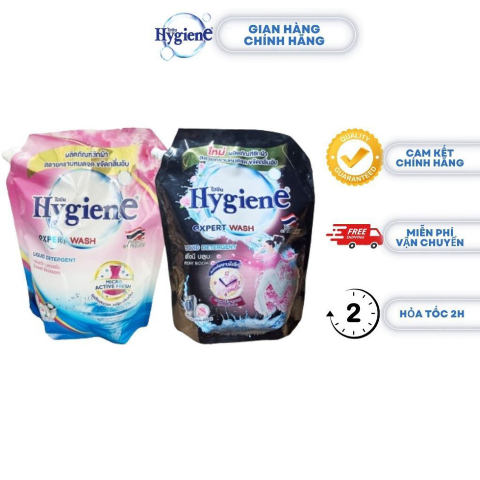 Nước giặt xả Thái Lan Hygiene túi 1800ml giúp áo quần thơm lâu hàng chính hãng