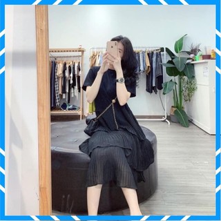 Váy thiết kế chất vải thun cotton, Đầm 3 Tầng mềm mát thoải mái mặc đi làm công sở đi chơi