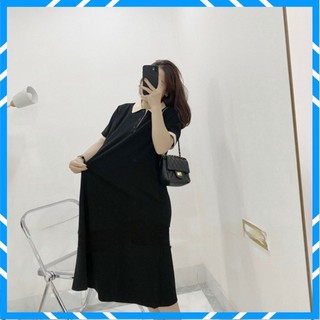 Váy Polo, Đầm Polo Phối Viền Cổ Be From Rộng Dáng Dài Chất Vải Mềm