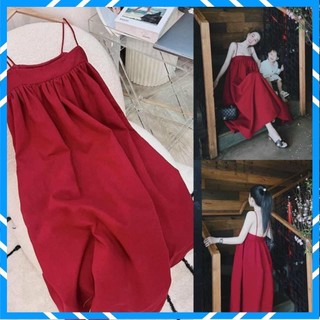 Đầm maxi hai dây ôm ngực quyến rũ váy hai dây 3 màu sang chảnh , Váy From Rộng Mặc Mát Trong Mùa Hè