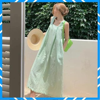 Váy Suông Đầm Suông Hai Dây Bản To Màu Xanh Dáng Dài Hàng Bán Shop