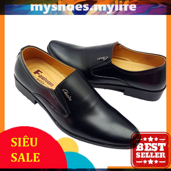 𝗠𝗬 𝗦𝗛𝗢𝗘𝗦 𝗠𝗬 𝗟𝗜𝗙𝗘 .̷ ̷  Giày tây nam đế cao 5cm chất liệu da mềm mại đế cao su non đúc nguyên khối