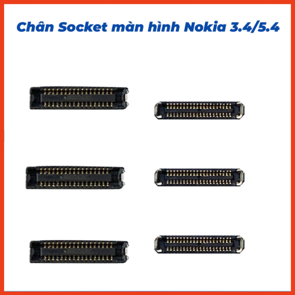 Bộ 2 chân socket màn hình trên main nokia 3.4, nokia 5.4 ,đang cập nhập