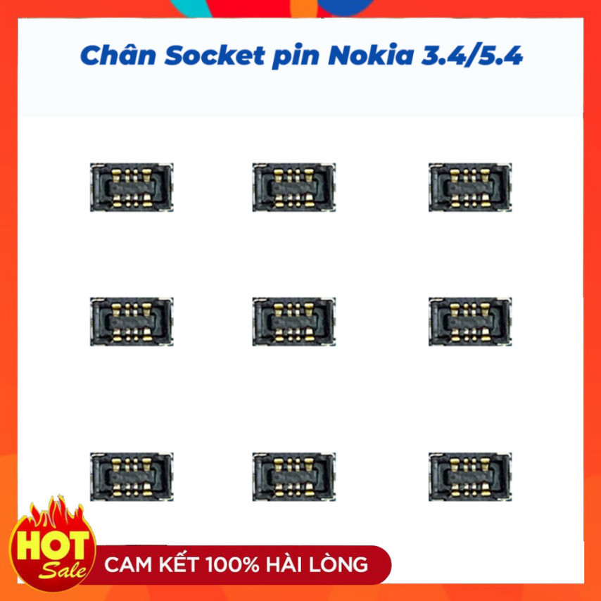 Chân socket pin trên main nokia 3.4, 5.4 ,sẵn hàng tại shop