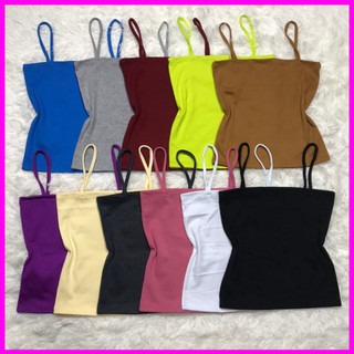 Áo thun 2 dây chất liệu vải cotton co giãn , dáng lửng ôm body xinh xắn
