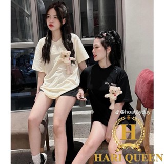 Áo Thun Tay Lỡ MARO tặng kèm gấu HARIQUEEN - Áo phông nam nữ unisex freesize form rộng 65kg chất cotton mát co dãn