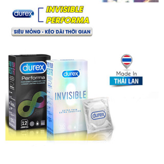 Bao Cao Su Durex Invisible Siêu Mỏng Cảm Giác Chận Thực, BCS Durex Performa Kéo Dài Thời Gian QH