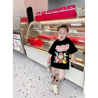 Set 3 áo phông labubu đen trắng hồng BG hot