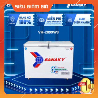 Chính hãng  VH-2899W3 - Tủ Đông Mát 220L Inverter Sanaky VH-2899W3 dàn lạnh Đồng - giao hàng miễn phí HCM Giao nhanh toà