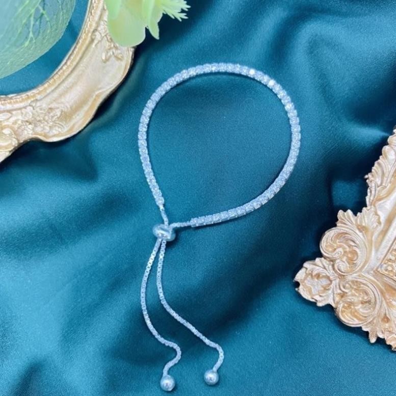 Lắc Tay Bạc ta dải đá , Dây Rút  -  KIM KIM HƯNG STORE