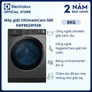 Máy giặt cửa trước Electrolux 8kg UltimateCare 500 - EWF8024P5SB - Diệt 99.9% vi khuẩn